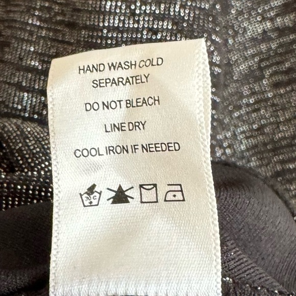 Anthropologie RO&DE Cassidy Metallic Shimmer Blouse, Black Noir, Size S - Picture 10 of 10